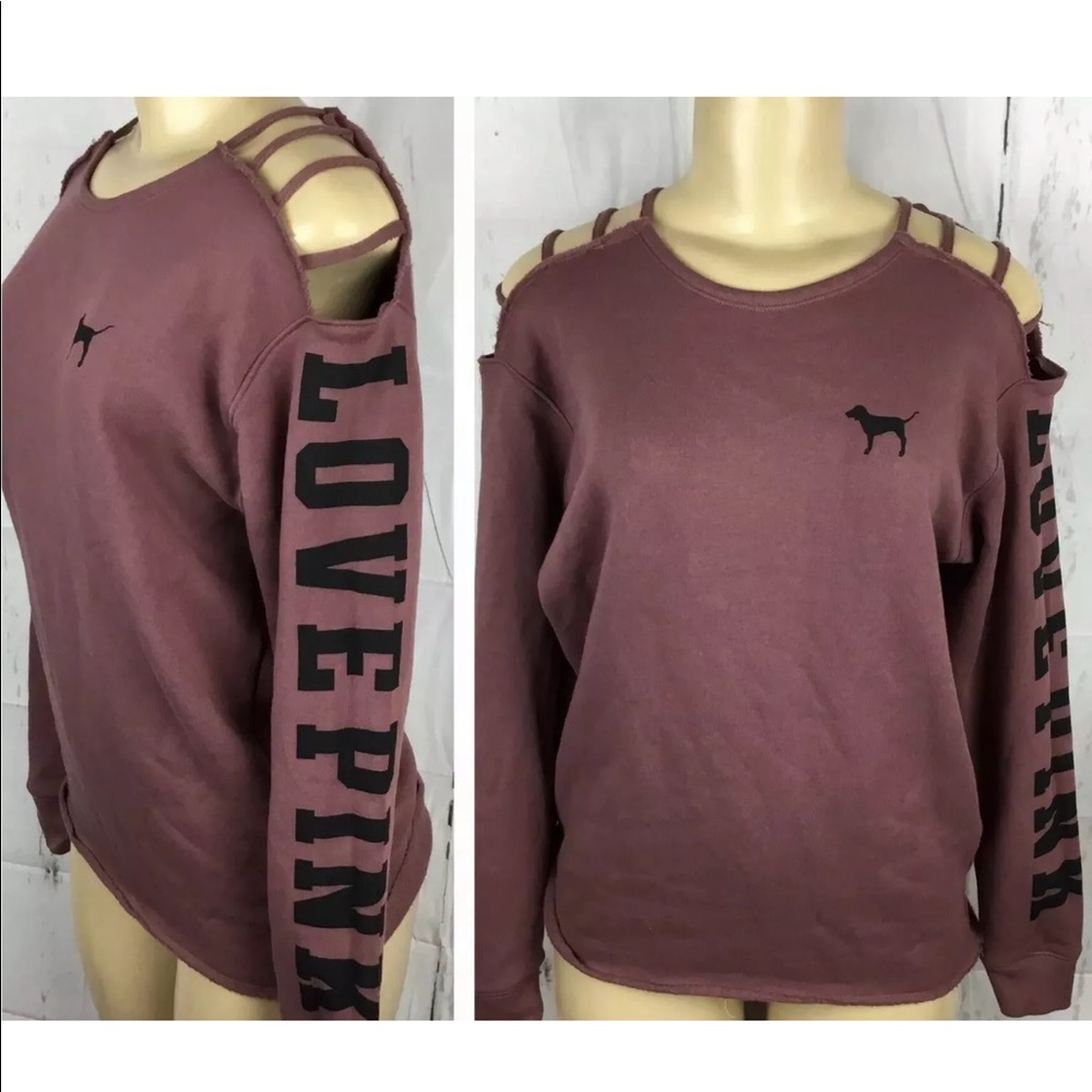 VS PINK Ladder Sleeve Crew